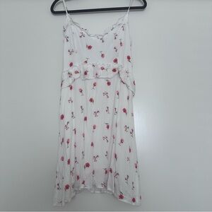 Wild‎ Honey White Maternity Dress with Pink Floral Accents